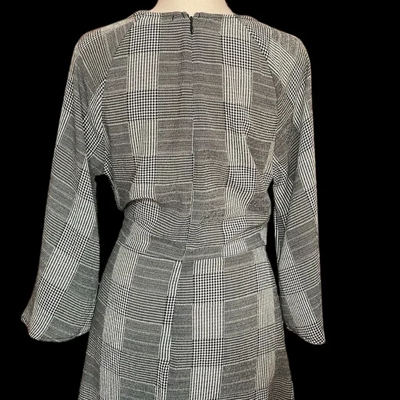 NWT Gypsies & Moondust Houndstooth Attached Wrap Skirt with Tie Dress Size L - Picture 9 of 16
